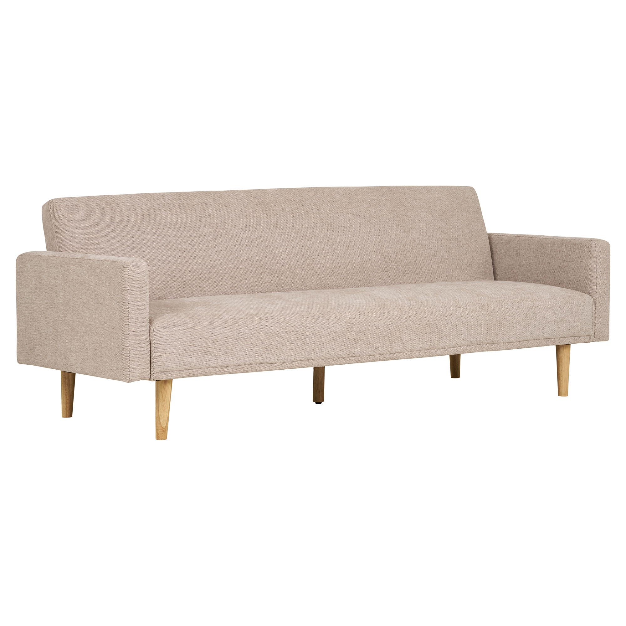 Kells – Schlafsofa, dark sand, natürliche Holzbeine, 208 × 78–102 × 78 cm
